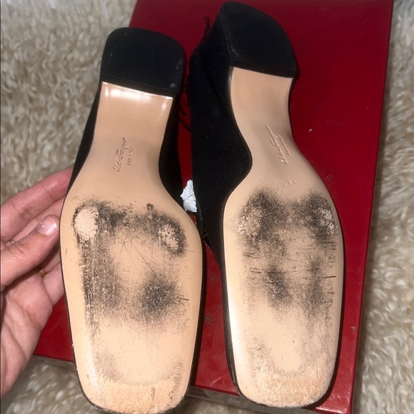 Authentic new Salvatore Ferragamo 2.5 inch black fabric slides. AAA - Picture 5 of 12